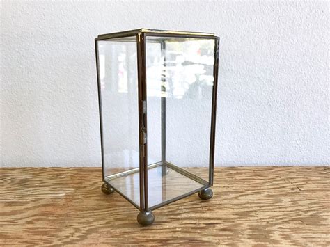 metal and glass display box|small glass boxes for display.